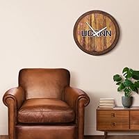 Vista 155 de The Fan-Brand NCAA Oklahoma Sooners: Faux Barrel Top Wall Clock Sports Team Bar Sign Décor - Home Man Cave, Party Decoration - Made On Demand
