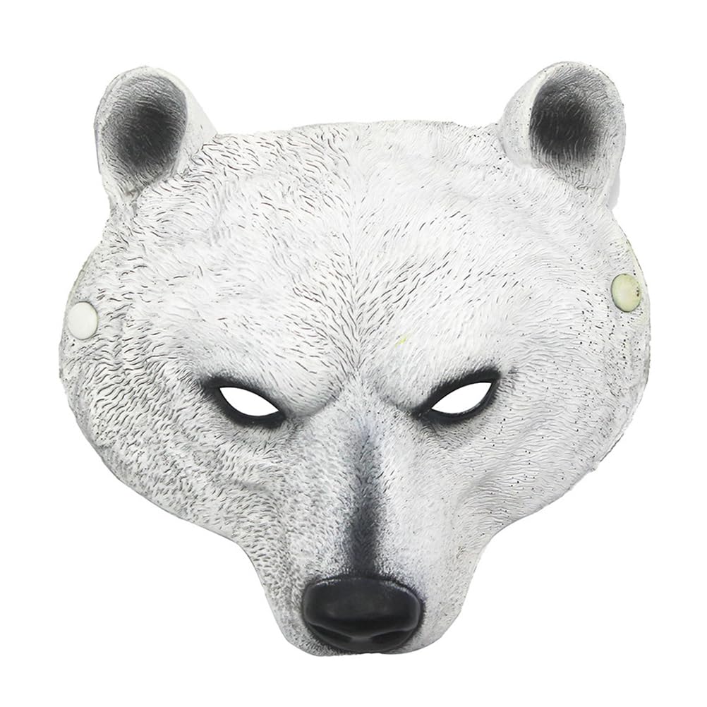 PACKOVE Polar Bear Mask, Animal Mask for Adults Realistic Animal Mask, Imaginative Mask, Protective Mask
