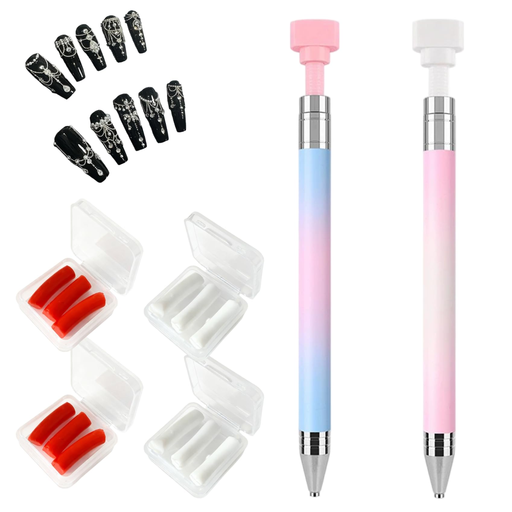 Stylos d'art diamant rechargeables et applicateurs automatiques pour strass de manucure