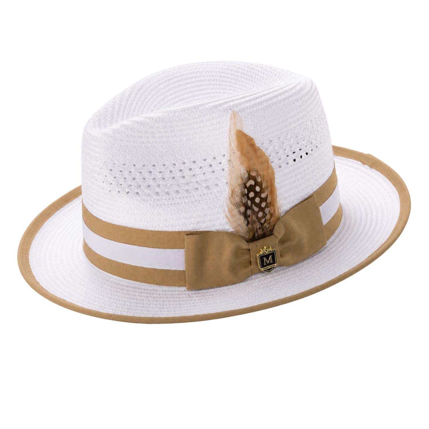 Two-Tone Flat Crown Boater Fedora Hat | Stylish & Elegant Color Design Fedora Hats for Mo…