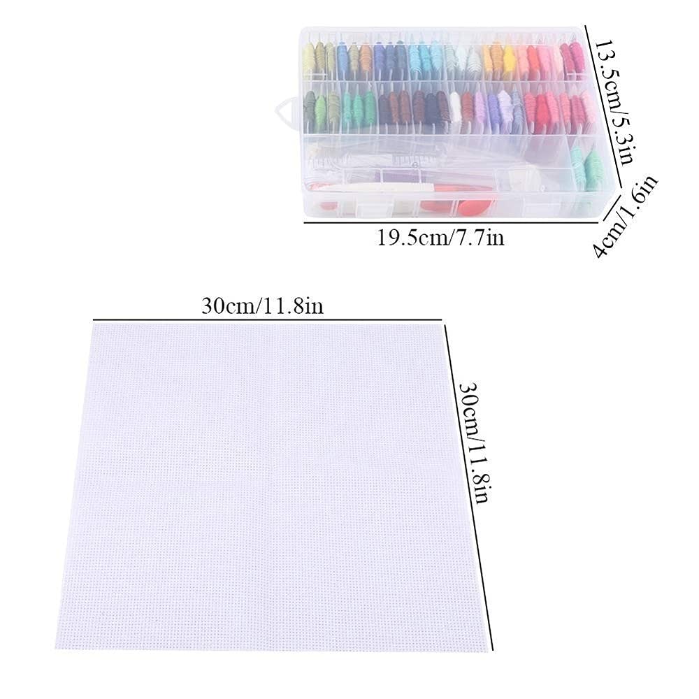 JFDBGU Kit de Herramientas de Punto de Herramientas de Costura Paño Bordado de Bordados Aros de Gama Completa de Kit de Bordado a Mano para Adultos y Principiantes para niños