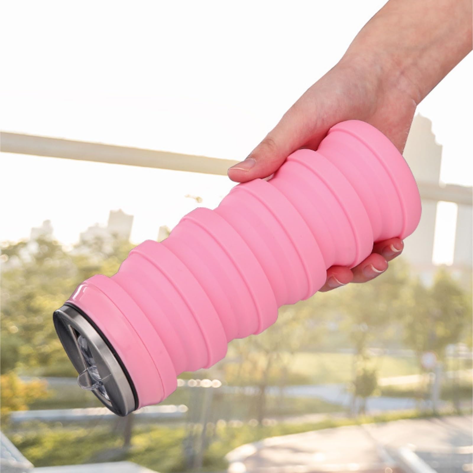 Trinkflasche Wasserflasche Faltbarer Silikon-Wasserbecher For Den Außenbereich, Kreative Dosen-förmige Teleskop-Wasserflasche Trinkflasche Fitness(G)