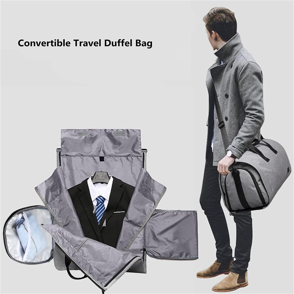 Garment Bags for Business Travel Convertible Travel Duffel Bag Carry on Garment Bag 2 in 1 Weekender Suit Bag for Men Women (Grey)