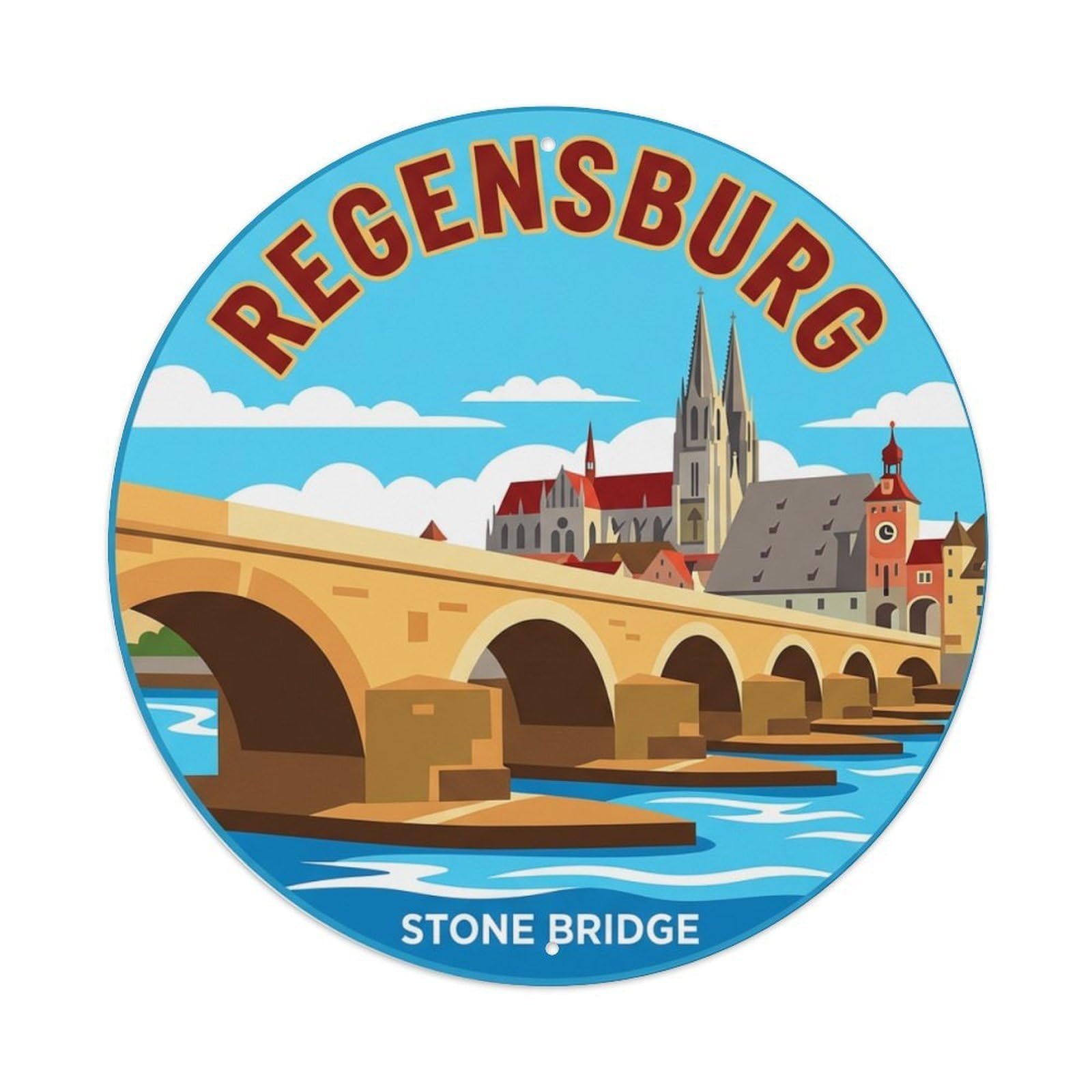 Metal Tin Sign Retro Travel Germany Regensburg