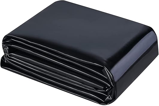 Image 10 x 13 ft Rubber Pond Liner, 20 Mil Pond Skins 13 x 23 ft Pond Plastic Liner Black LDPE Pond Skins Liner for Waterfall, Fish Koi Ponds, Garden Fountain 16 x 20 ft Garden Pond Impermeable Film ( Size
