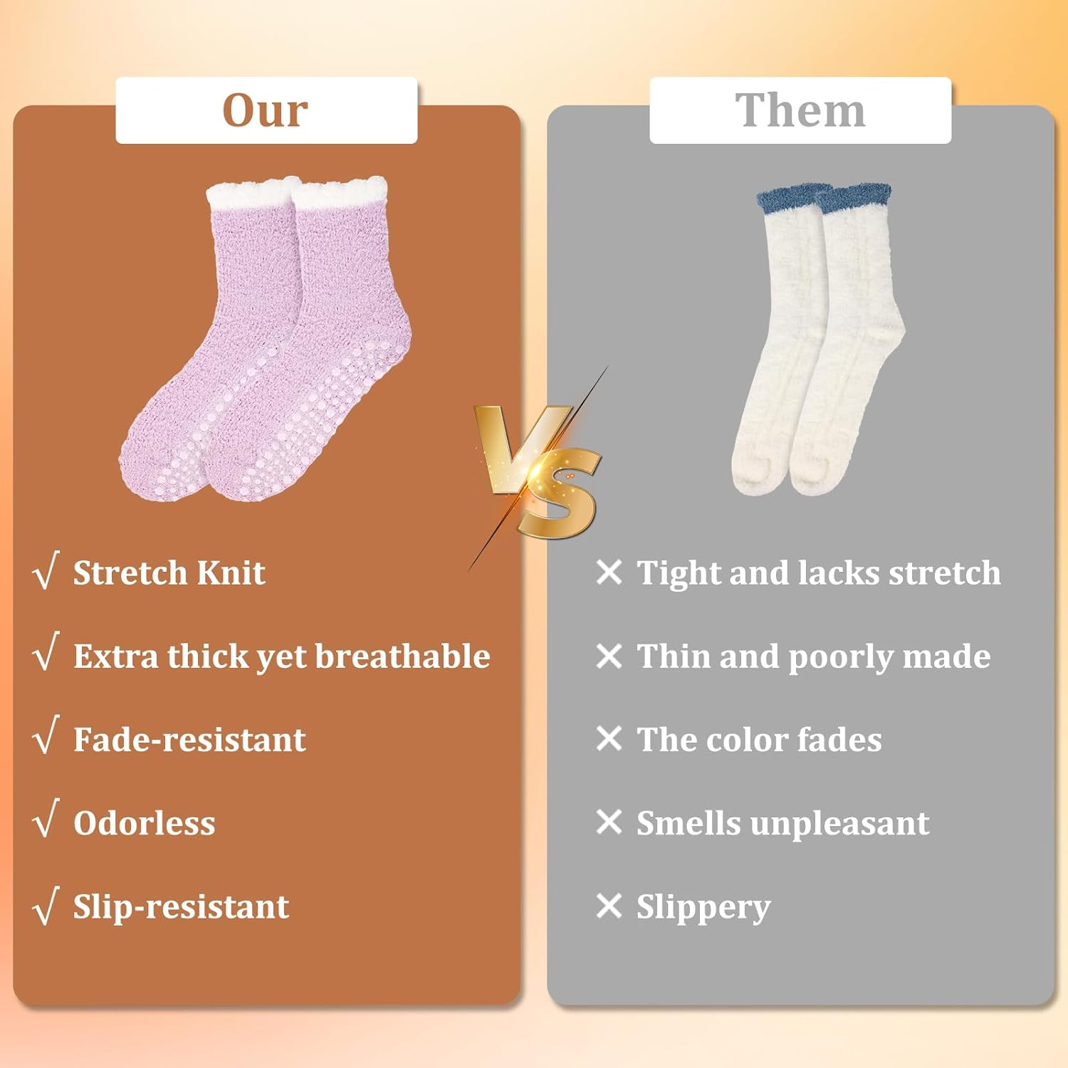 Fuzzy Socks with Grips for Women, Warm Plush Slipper Soft Socks for Winter Indoor Comfort, Cozy Gift - Image 5