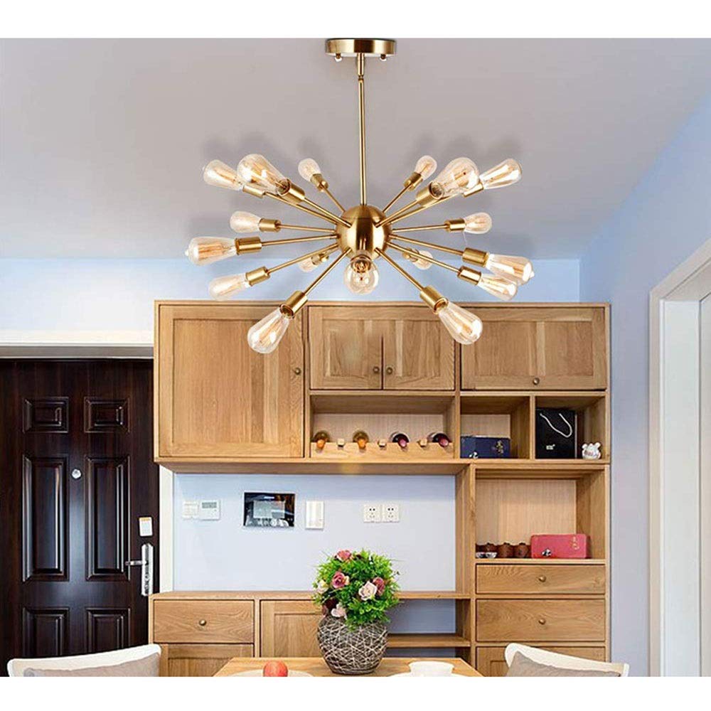 Pendant Industriel Light Brackshed Metal Branch Chandelier Nordic Postmodern Style Lights E27 Bulbe Hanging Light for Kitchen Dining Room Living Room (Color12-Lights)
