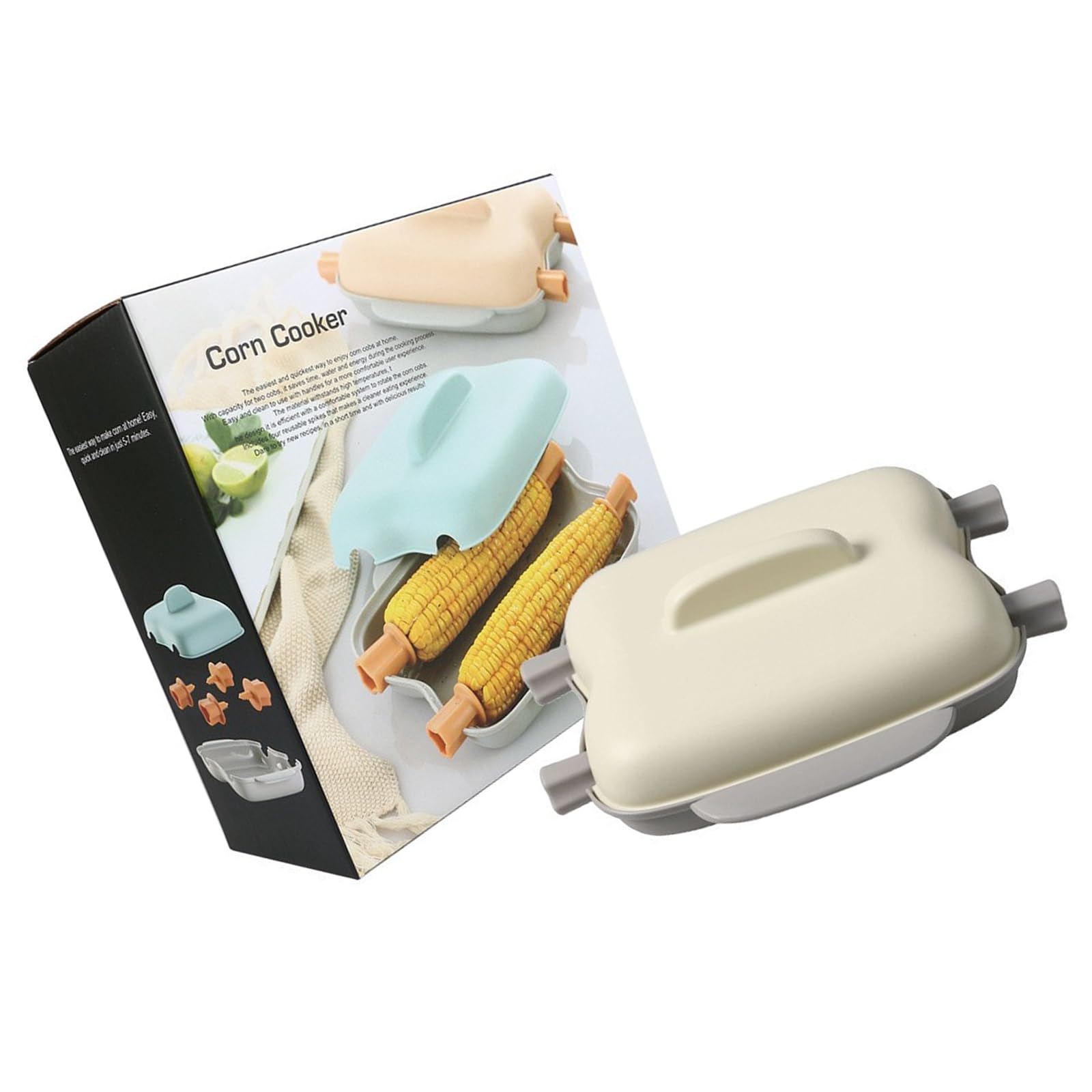 Xinsheinelry Efficient PP Microwave Corn Steamer Cooks Freshness in Minutes Steaming Box Ideal for Small Kitchens and Dorms Microwave Steamer