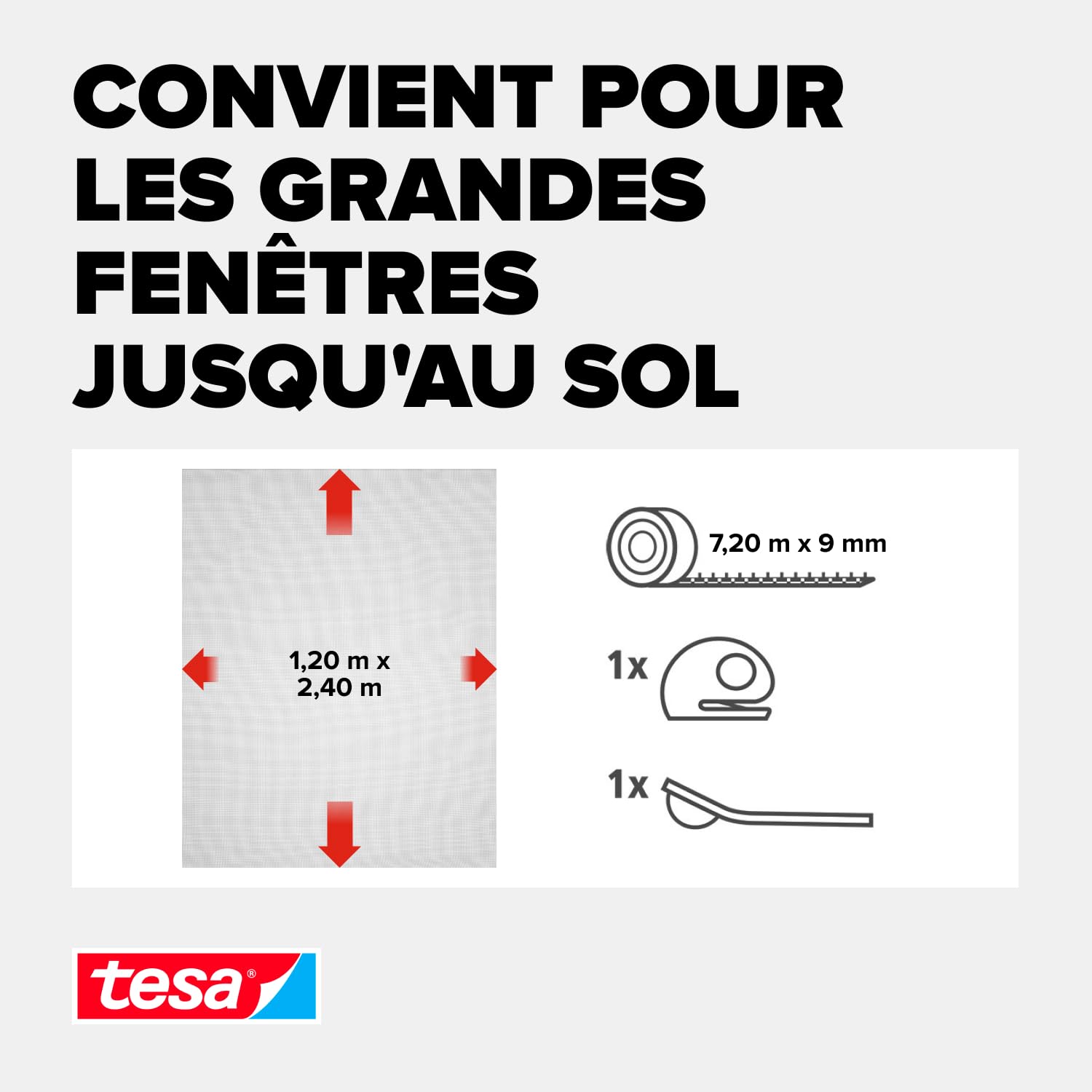 Tesa INSECT STOP Moustiquaire Auto-agrippante Premium 2x 120x240cm Anthrac.