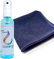 Limpa Telas e Lentes 120 ml com 1 Flanela Microfibra Limpa Óculos Celular computador notebook camera