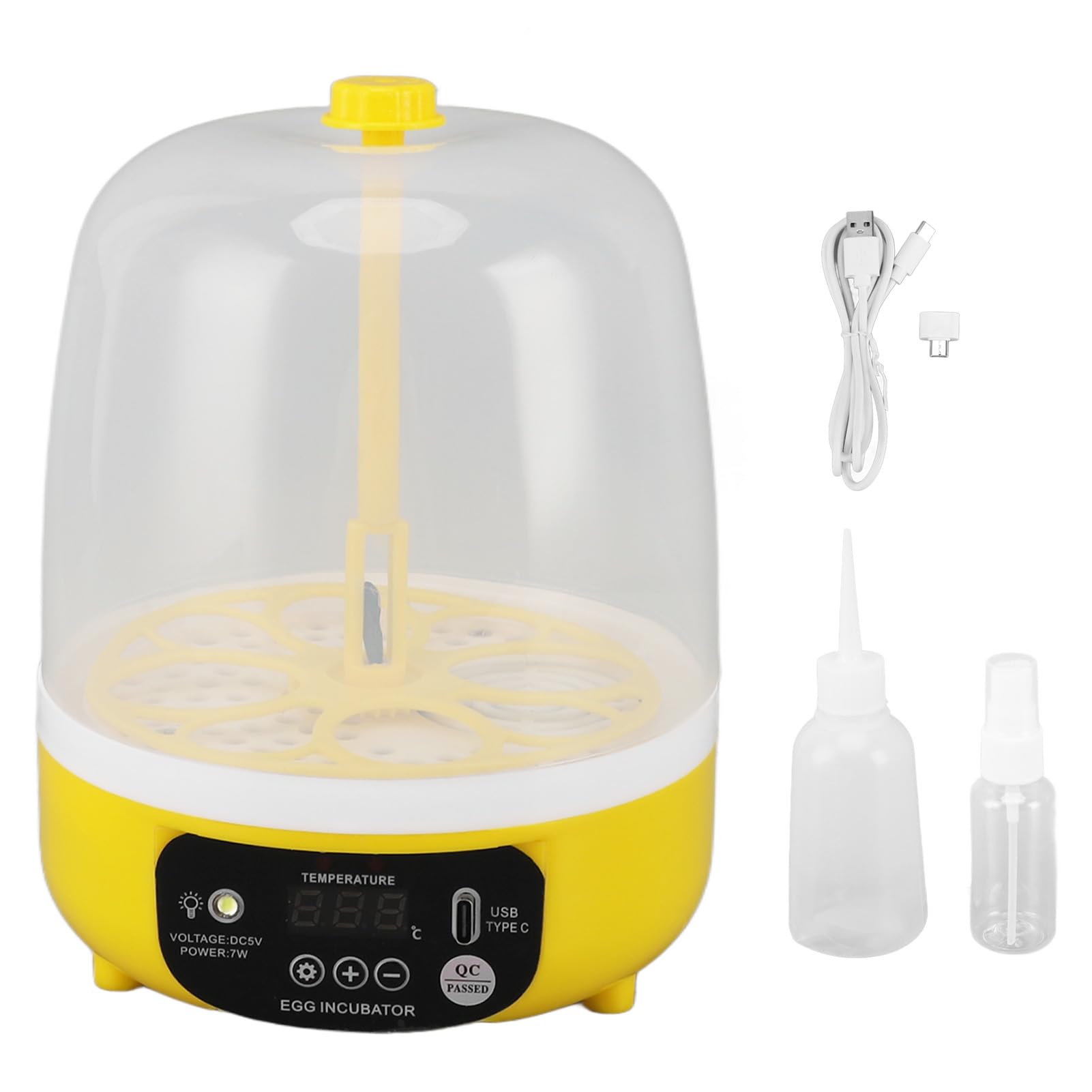 Acouto Mini Incubadora de Pollo, 6 Huevos Máquina de Eclosión de Aves de Corral con Automático de Huevos, Incubadoras Digitales de Control de Temperatura (automático)
