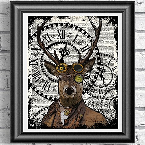 Deer Stag art print, Poster Print on Antique Dictionary book page, wall decor, Home decor, unique gift, wall hangings steampunk buy now online Deer Stag art print, Poster Print on Antique Dictionary book page, wall decor, Home decor, unique gift, wall hangings steampunk buy now online