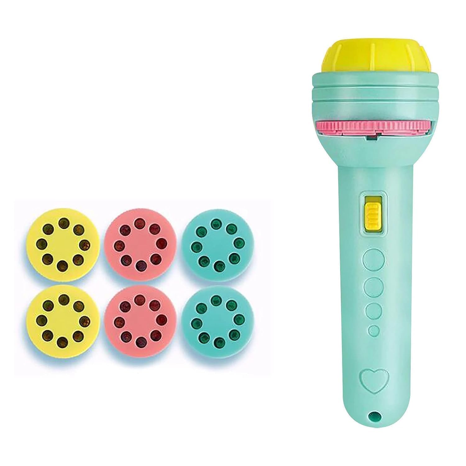 3 Slides 24 Patterns Mini Projector Torch Toy Slide Flashlight Projector Torch for Kids Projection Light Toy Slide Education Learning Night Light Before Going to Bed (Random Slides)-image-12