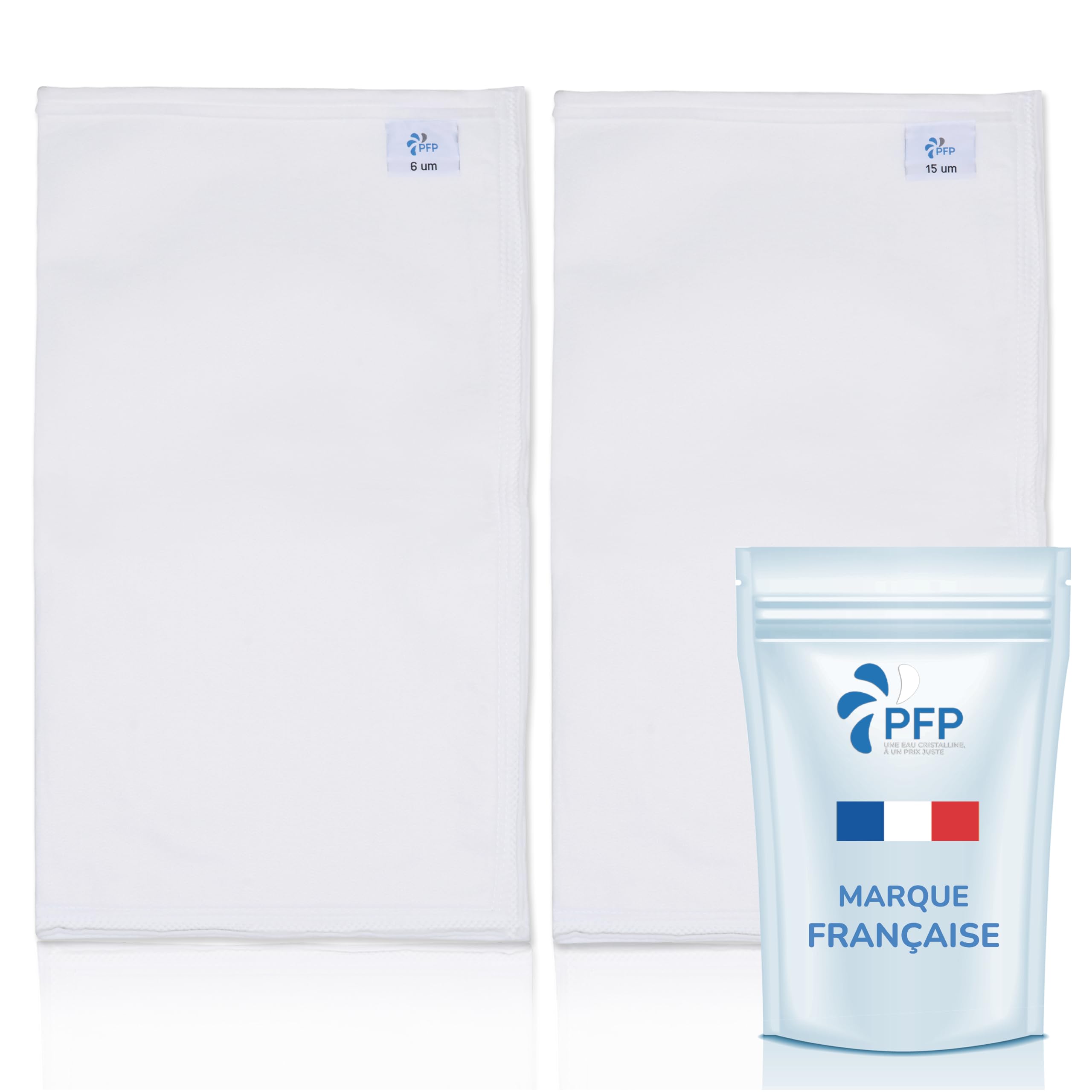 PFP Filter Bag Compatible with Desjoyaux Swimming Pool | Filter Bag | Filter Sock | Skimmer Filter Basket | 6/15 Microns - Clear + Daily | Easy Care | Mixed Pack of 2