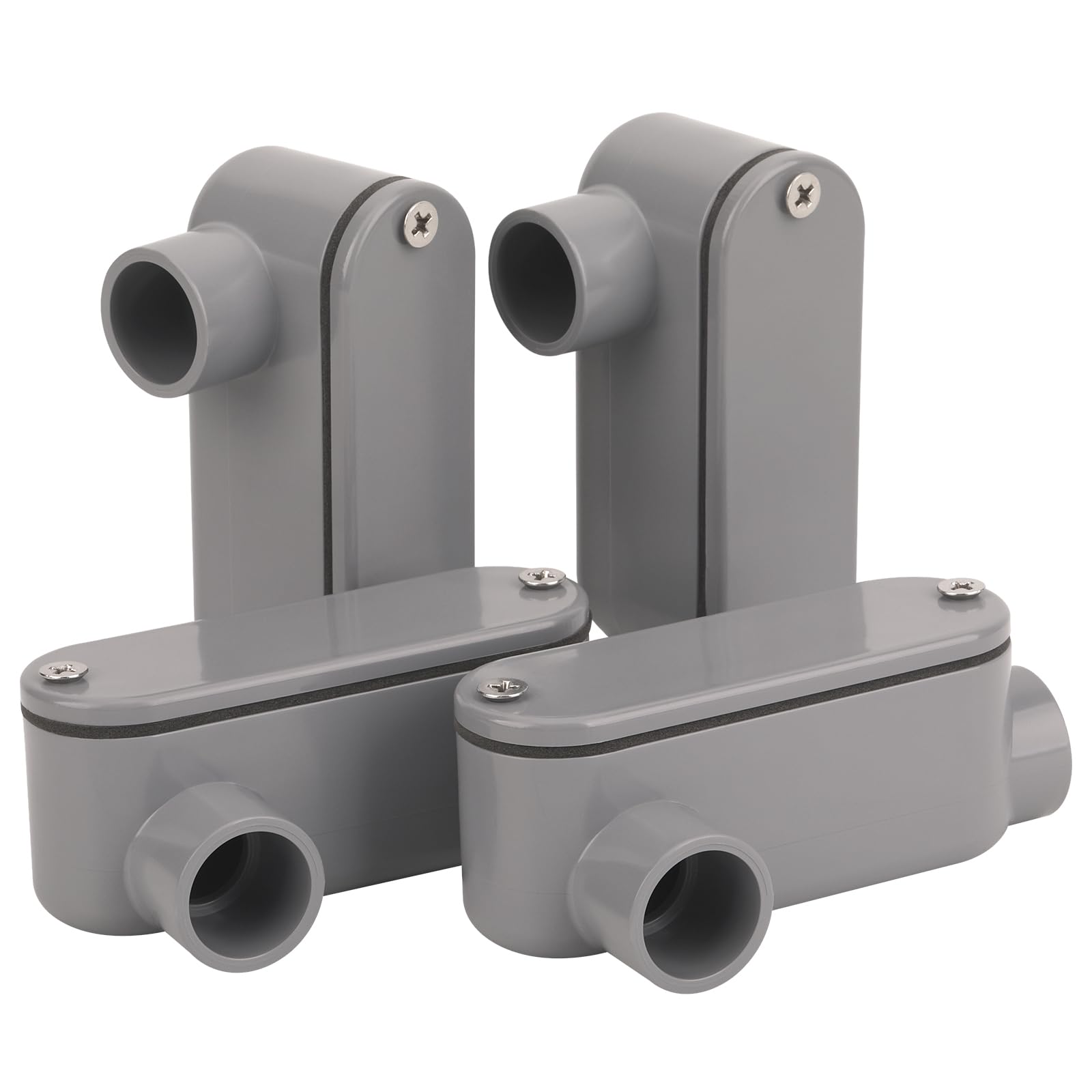 4Pack 3/4 Inch Rigid PVC Conduit Body Type LB, Slip x Slip PVC Conduit Bodies LB Type with Cover and Gasket, Gray — Amazon image 31