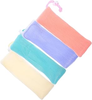 FRCOLOR 4 Pçs Bolsa De Malha De Espuma De Sabão Esfoliante Malha Bolha De Sabão Sacos De Rede De Sabão Sabonete De Banho Para O Corpo Sabonete De Banho Para O Corpo Sabonete Líquido