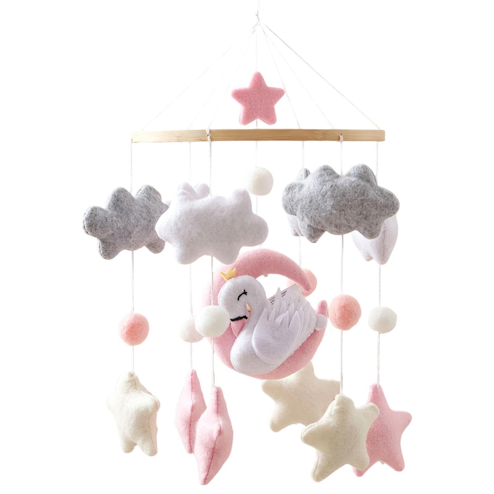 Bassinet Mobile - Felt Soft Sensory Boho Rotating,Cloud Star Mobiles Nursery Decor - for Home Bedroom Living Room Sleeping Birthday Holiday Party Favors