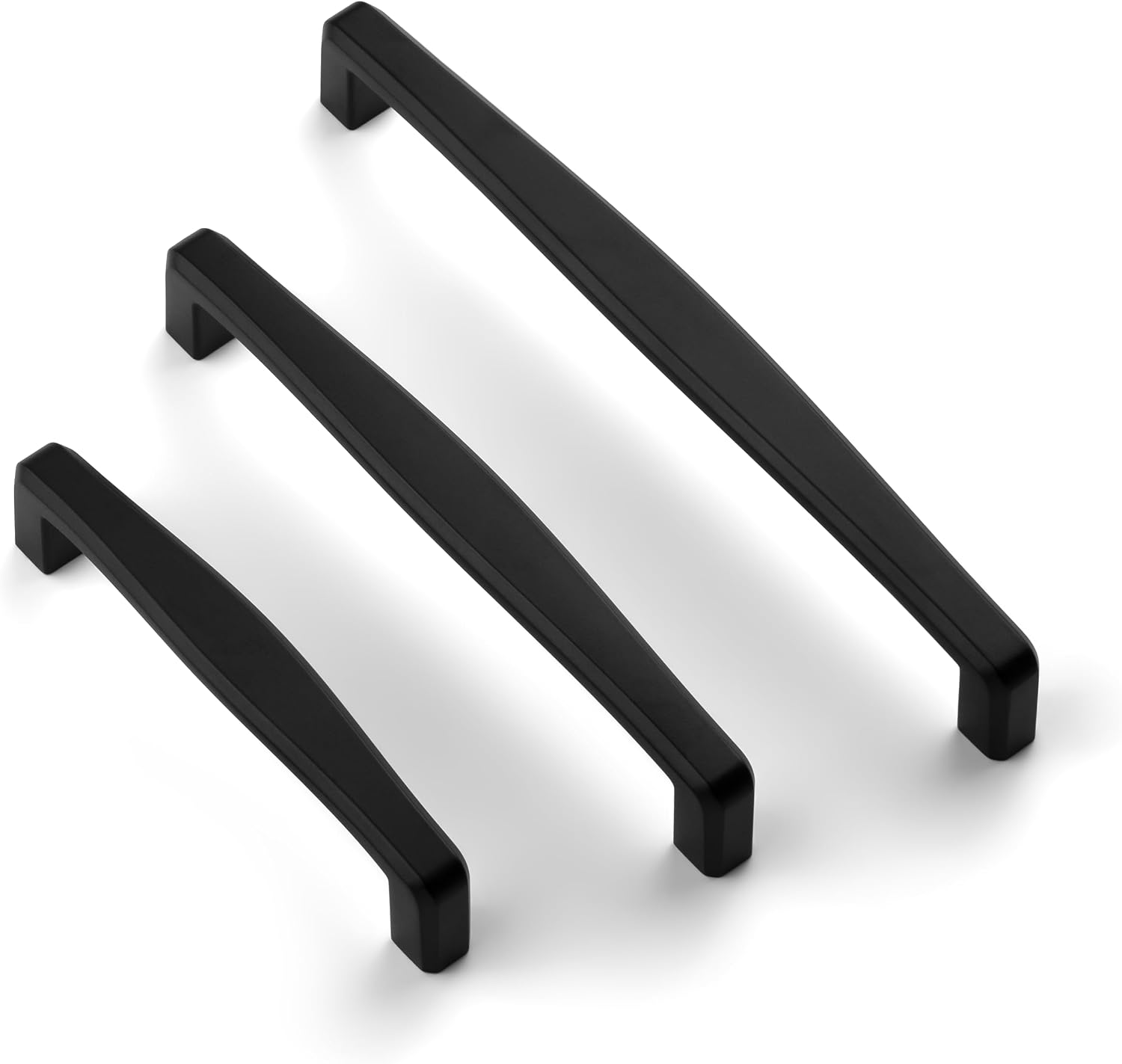 HESTIA HARDWARE 10 Pack 3 3/4 Modern Cabinet Pulls Black Cabinet Handles | 3.75 Inch Hole Center Handles for Cabinets and Drawers, Matte Black Cabinet Pulls (Z26.96mm.10.D)