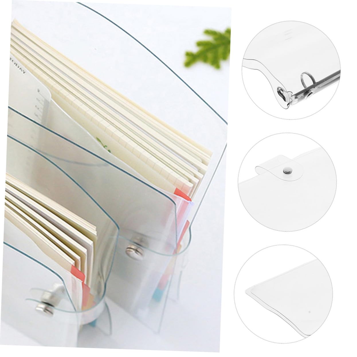3 Stück Teiliges Transparentes Ringbuch Ordner Klarer Dokumentenorganizer mit Lochung Vielseitiger Verstellbarer Organizer für Büro und Schule Langlebige Kunststoffmappe
