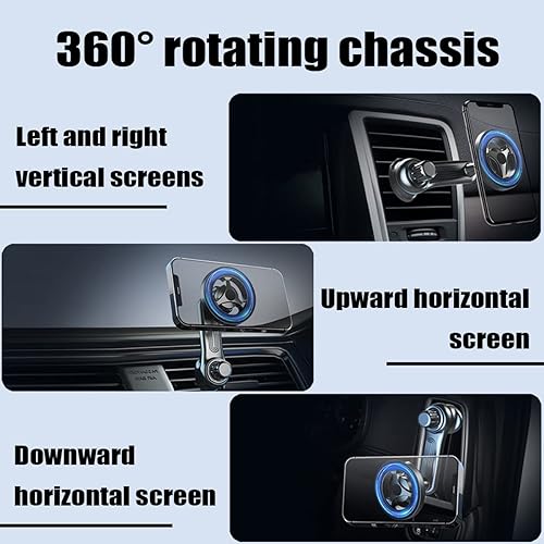 Miniatura 4 de AICEL Soporte de teléfono para automóvil, soporte magnético fuerte para teléfono celular, rotación de 360°, agarre de teléfono manos libres