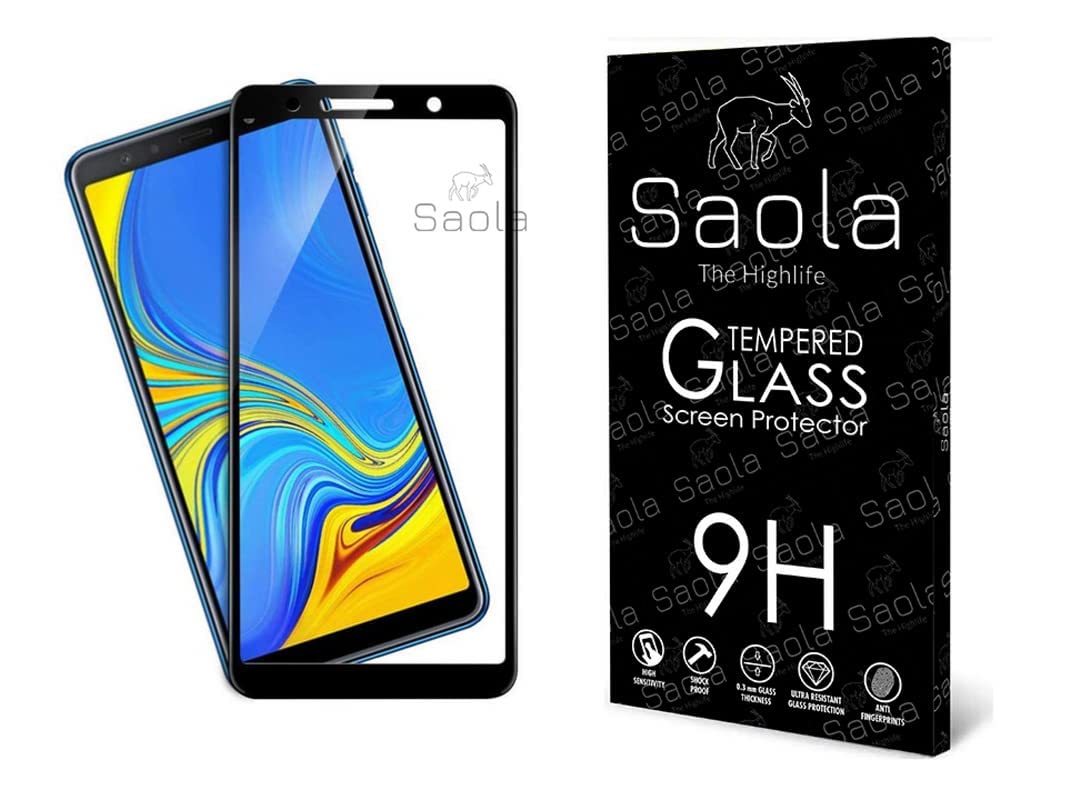 Saola 11D Tempered Glass For Samsung Galaxy A7 (2018) Smartphone(Pack Of 1) With Free Installation Kit. Full Screen Coverage. If Received Damaged-6.0 Inch