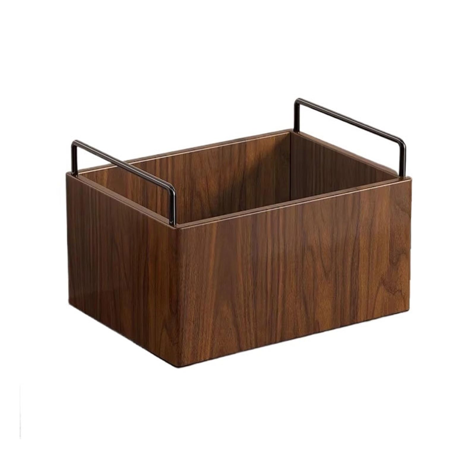 Huangj-0527 Book Storage Home Office Multifunctional Bookshelf with Metal Handle Wooden Organizer Box