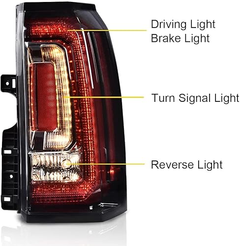 Miniatura 3 de CHEDA Luz trasera LED con bombilla compatible con GMC YukonYukon XL 2015 2016 2017 2018, lado derecho del pasajero CAPA, 84536243, GM2801268