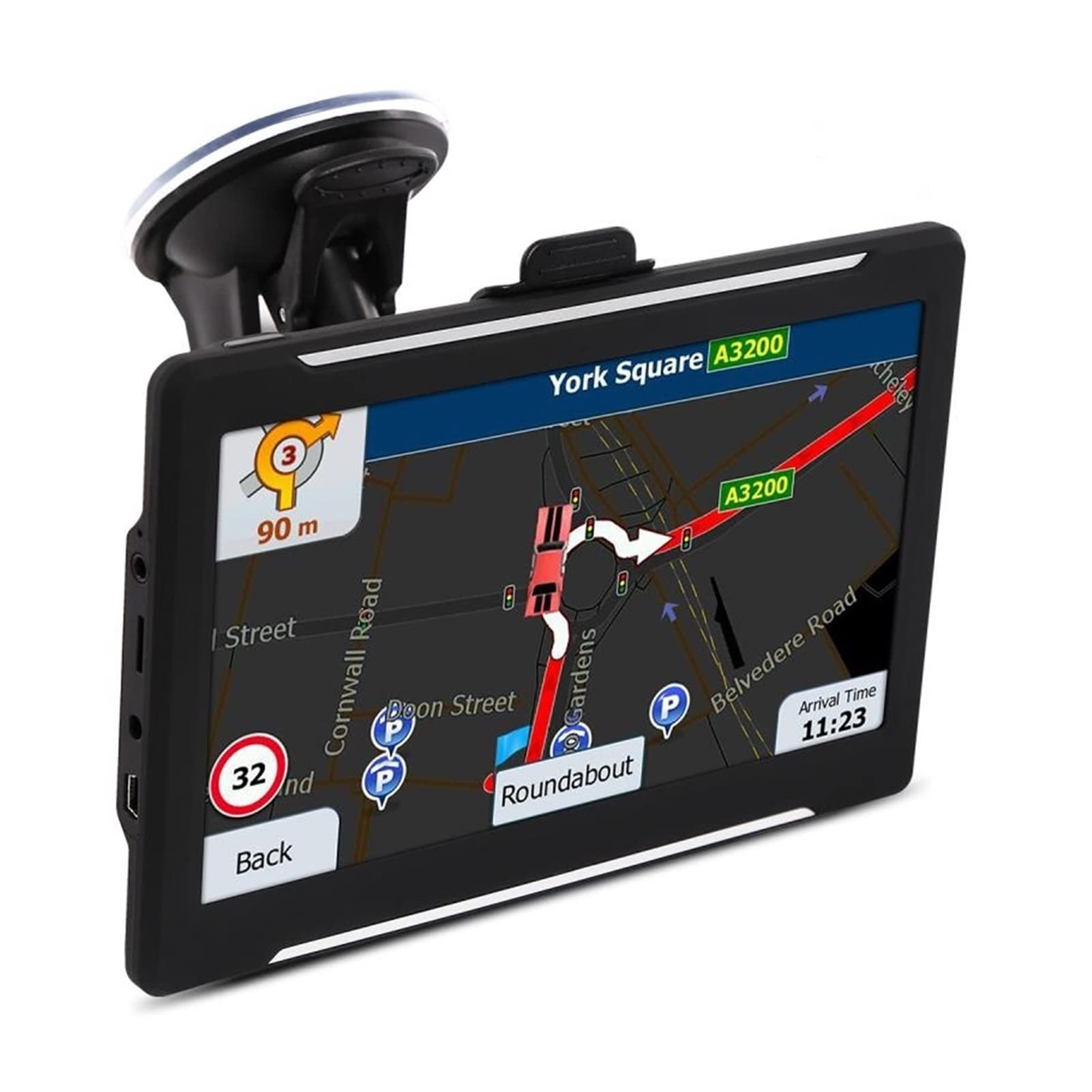 Navigatore GPS per auto, GPS Navigazione for auto 7 pollici Voice Guidance Sat Navigator 256 8G Ultima mappa con ombrellone Per auto, camion e camper