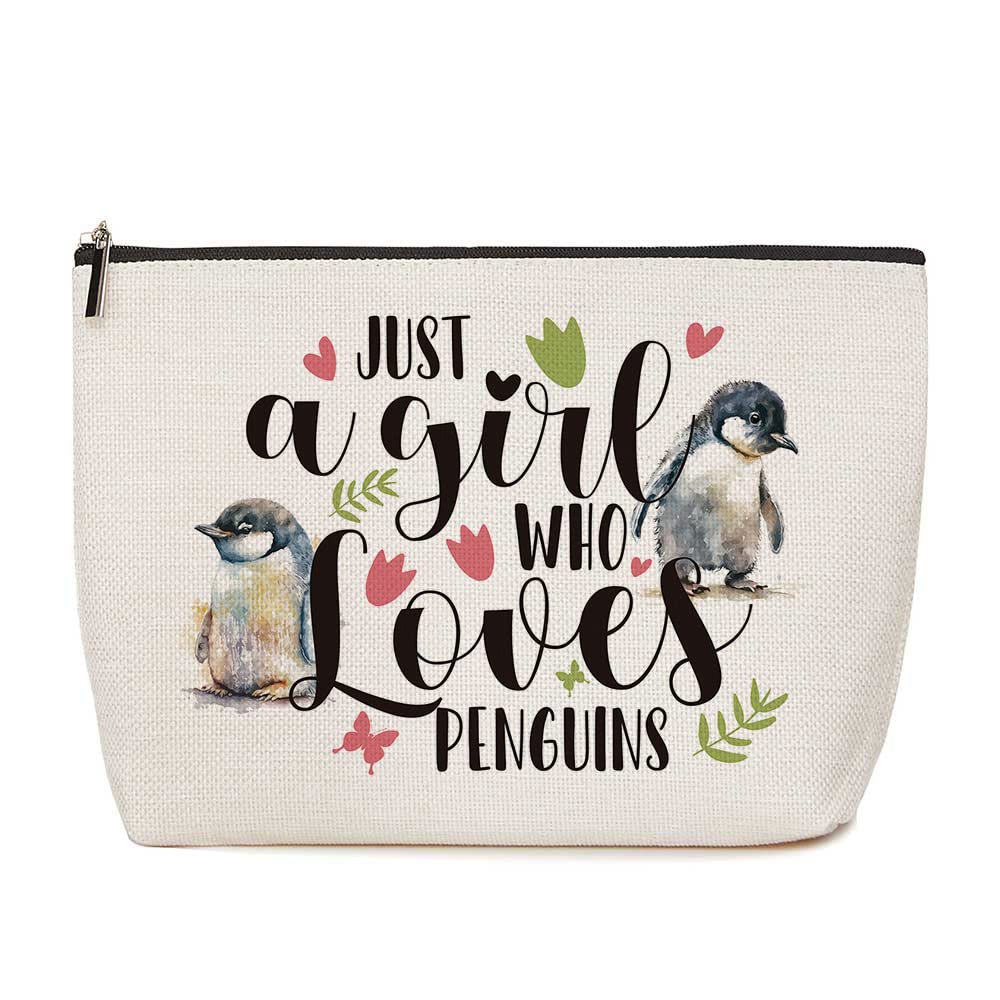 Penguin Gifts Penguin Makeup Bag Gifts for Penguin Lover Friendship Birthday Gifts for Women Girl Gift Idea for Animal Lover Just A Girl Who Loves