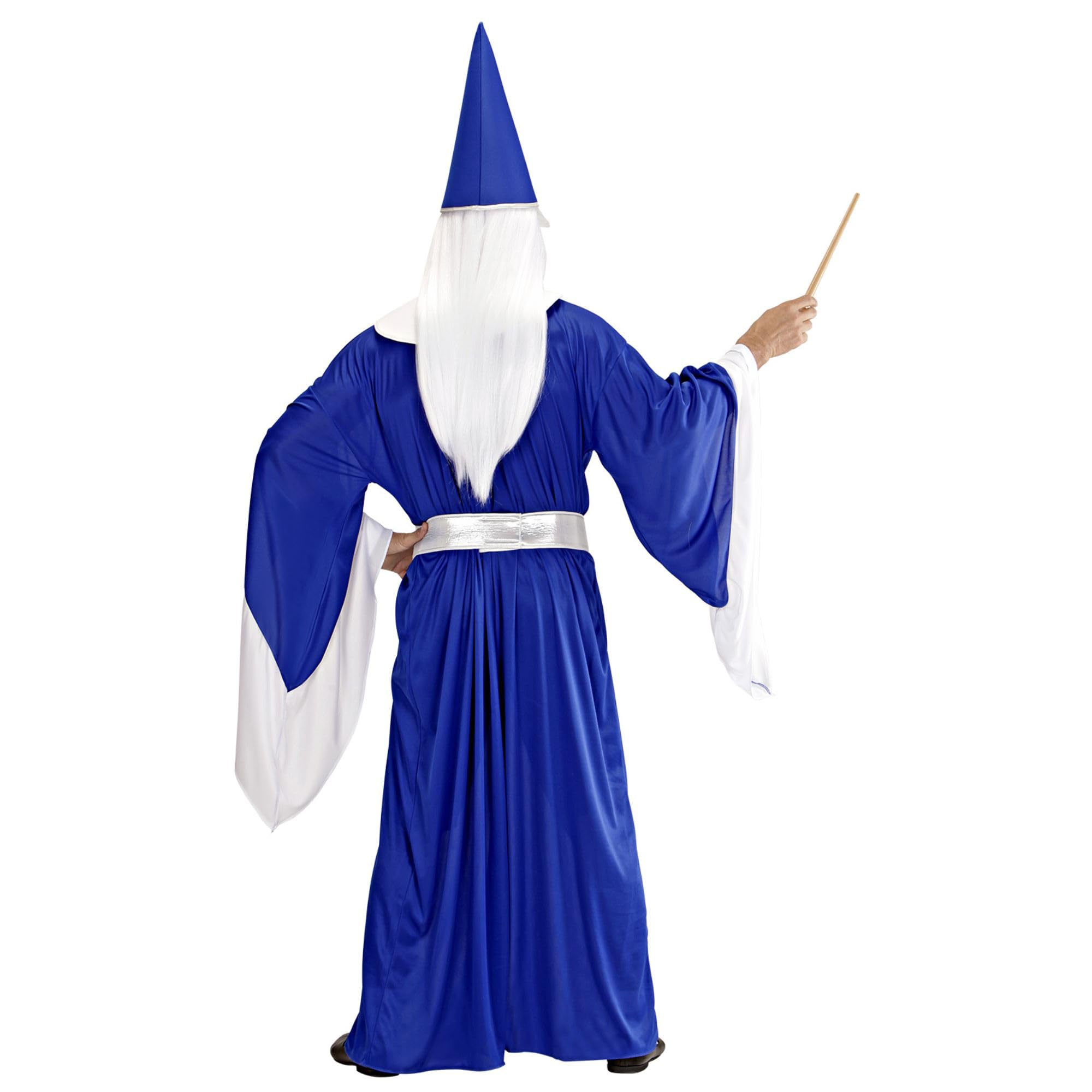 W WIDMANN MILANO Party Fashion - Costume de magicien pour homme | Tunique avec col, ceinture, chapeau, déguisement de magicien pour les soirées à thème contes de fées et fantasy