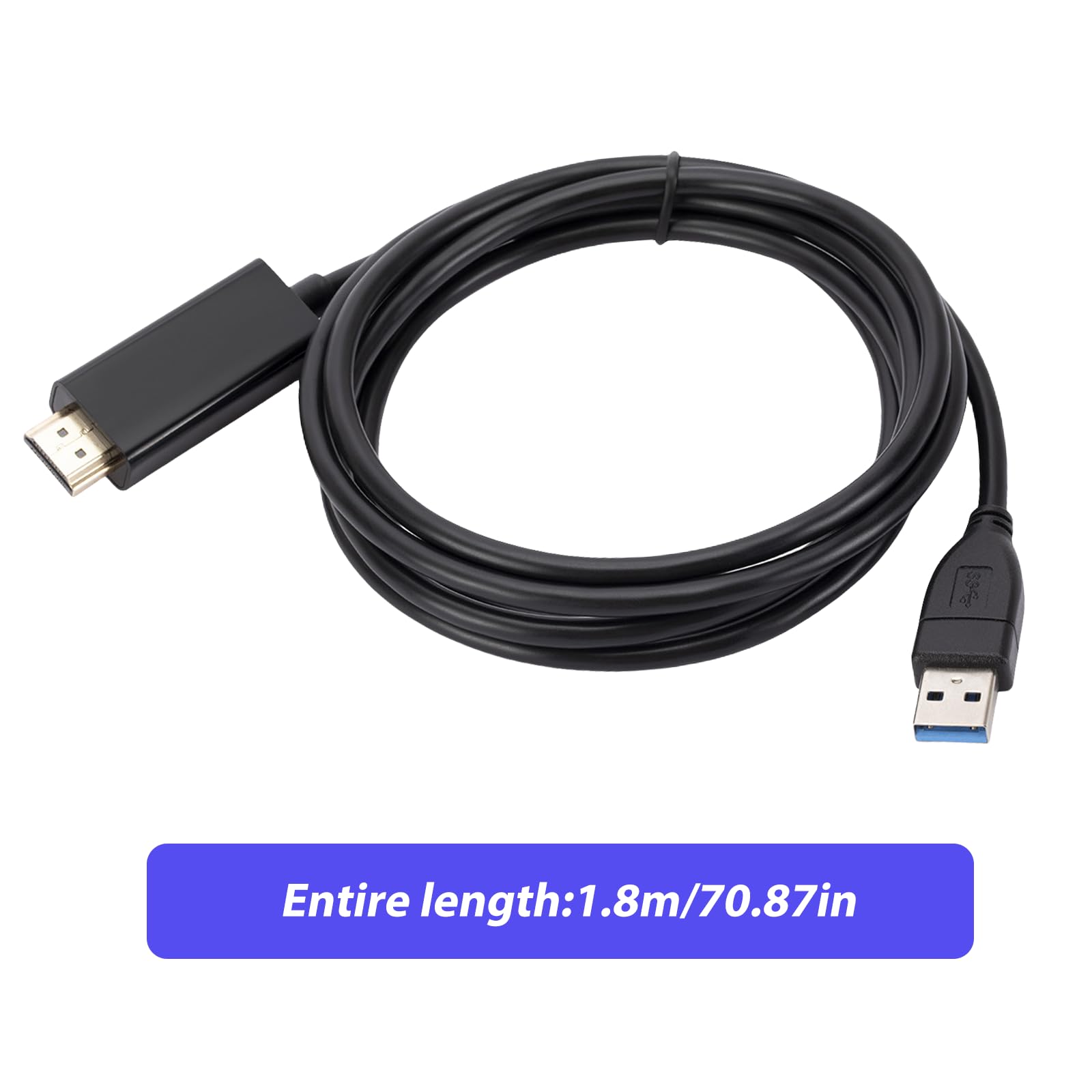 Adattatore USB 3.0/2.0 A HDMI – Cavo Da 1,8 M, 1080P Per PC E Laptop Windows, Plug & Play Senza Driver