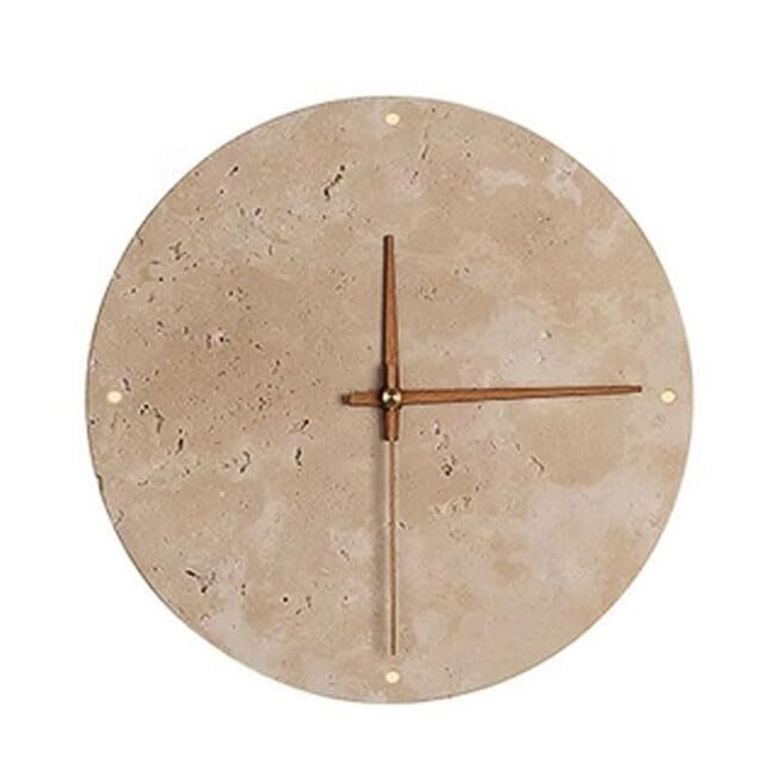 HXYSXHJUO Nordic Round Stone Wall Lamp with Clock - Natural Yellow Travertine Hardwired Sconce for Living Room, Bedroom, and Restaurant