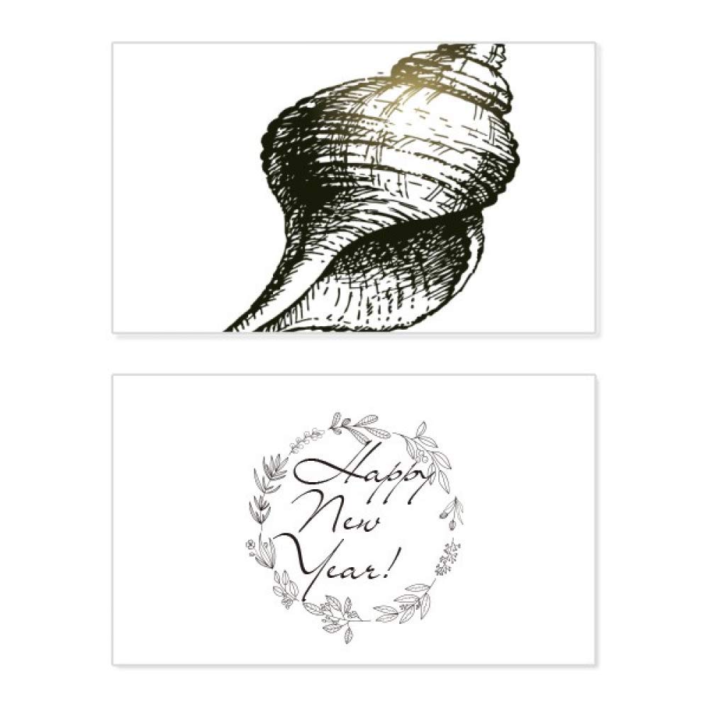 Tarjeta conmemorativa de Año Nuevo temática caracol negro de la vida marina para coleccionistas 5