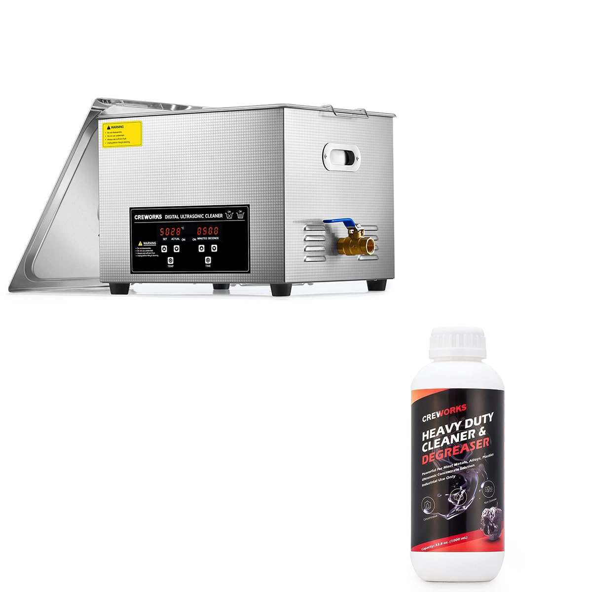 15L Ultrasonic Cleaner Machine & 34 fl oz Ultrasonic Cleaning Solution 1:10 Dilution