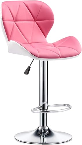 Miniatura 23 de Taburete de bar ajustable giratorio, chasis de acero grande, respaldo moderno para el hogar, taburete redondo de pierna alta, carga de 220.5 lbs,