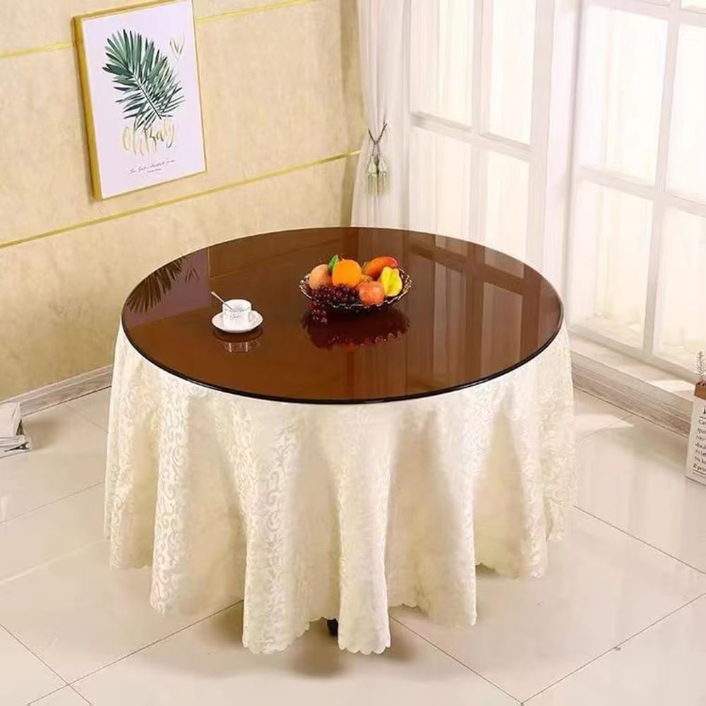 R Glas Couchtisch Ersatzplatte Runde Tischplatte 50-80cm 8mm Gehärtetes Glas DIY Esstisch Zubehör Modernes Design Perfekt für Wohnzimmer und Esszimmer