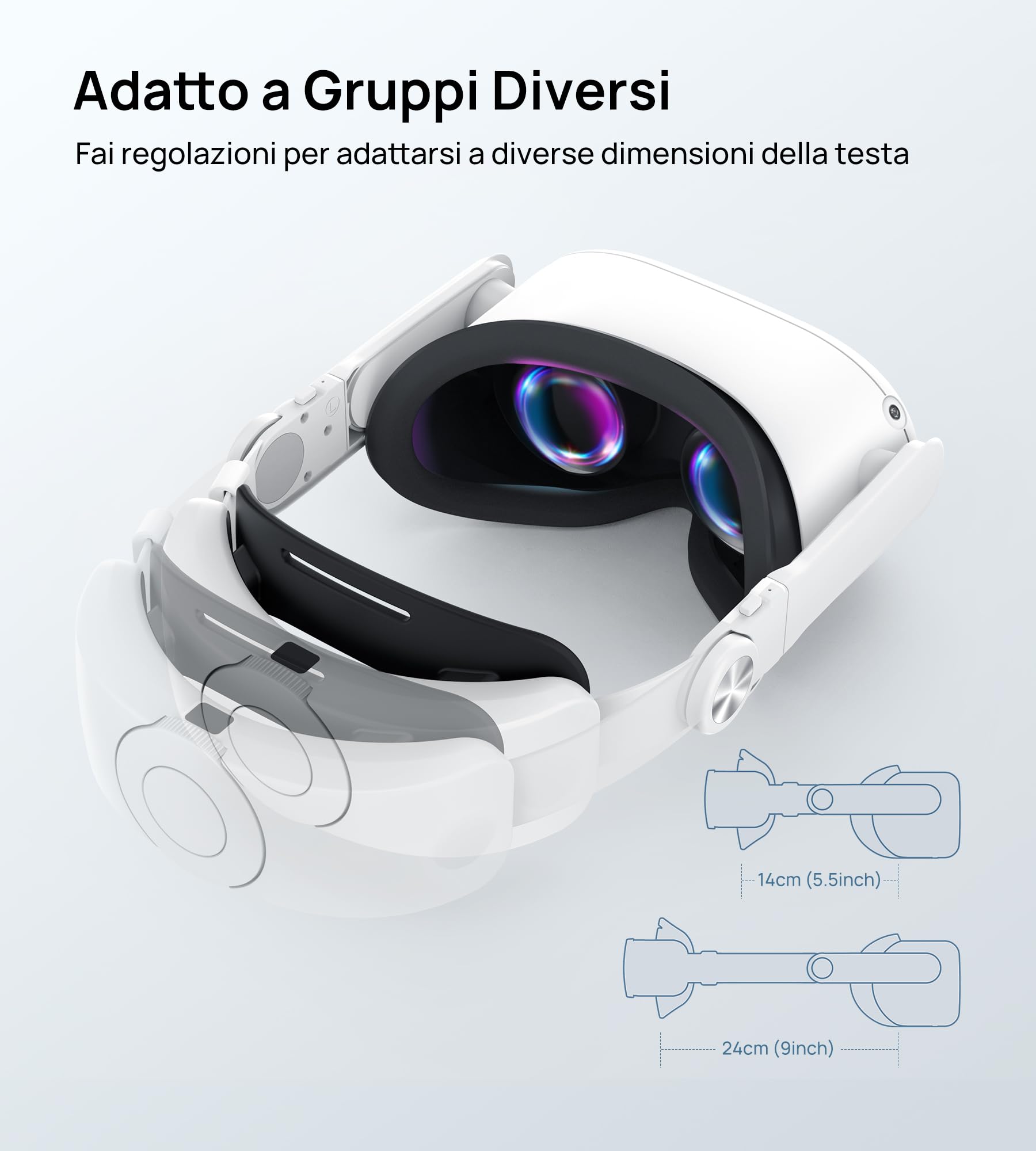 TRANSNOVO Cinturino Elite con Batteria da 6000mAh Compatibile con Oculus Quest 2/Quest 3/Quest 3S, Cinturino Retrattile a Un Solo Pulsante, Comfort Migliorato e Durata di Gioco Prolungata