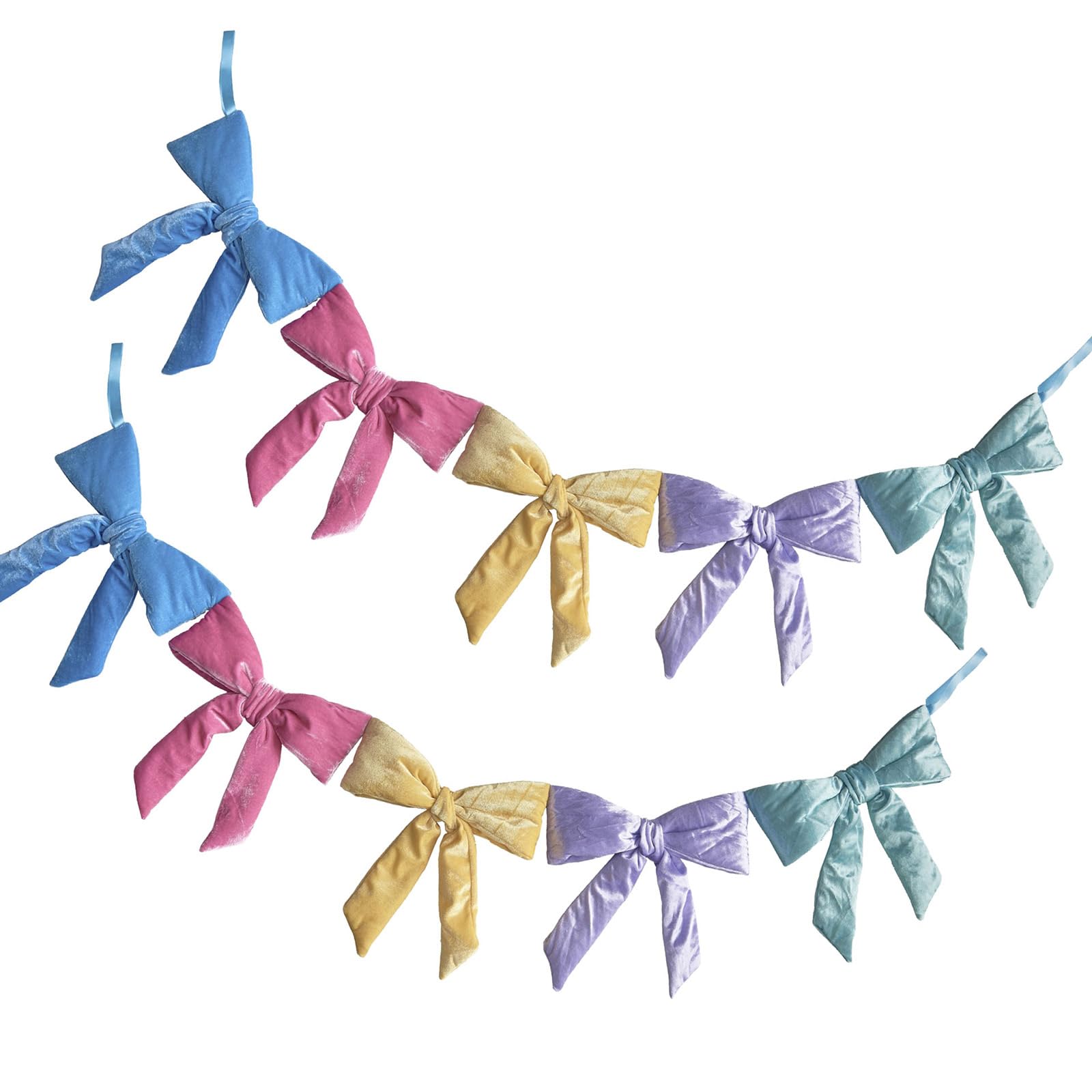 Kangnice 152cm Velvety Easter Bowknot Bunting Ready to Hanging for Festival Spring Season Home Fireplaces Staircase Decors Easter Bowknot