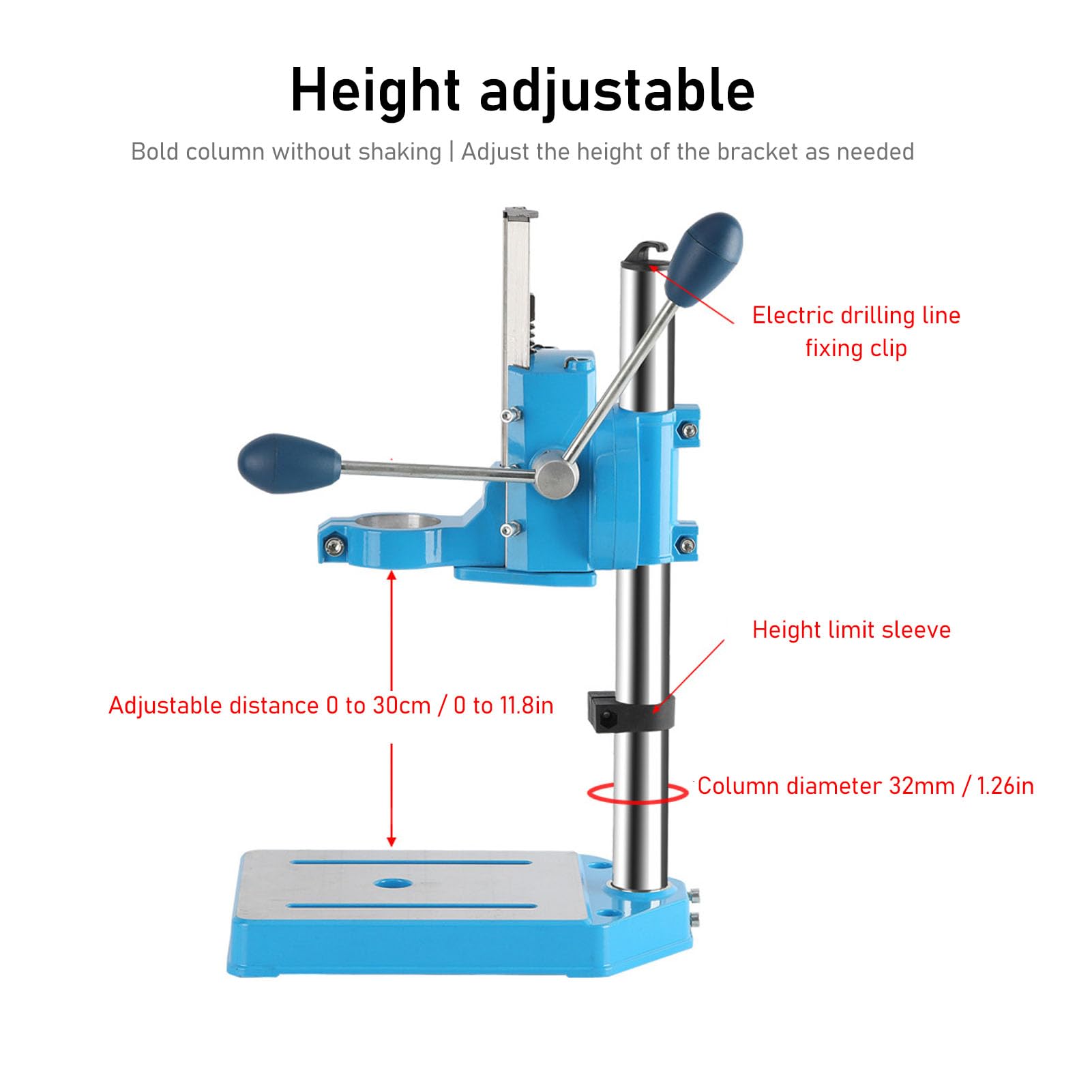 plplaaoo Porta per trapano elettrico Cast Alluminio ad alta precisione ad alta precisione rotabile multifunzionale mini banco banco per trapano stand per in legno in plastica in plastica