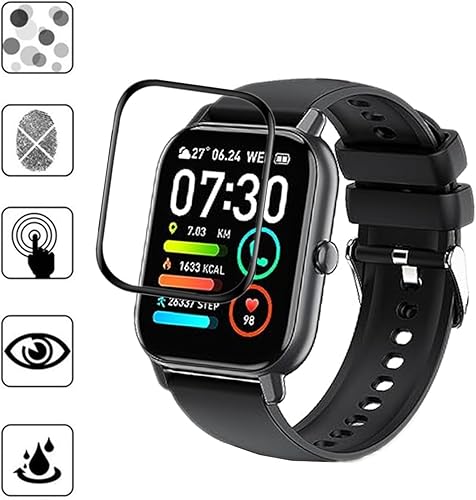 Miniatura 3 de Protector de pantalla compatible con Mindimp P66D Smart Watch de 1.85 pulgadas (paquete de 3) Película protectora de cobertura completa 3D