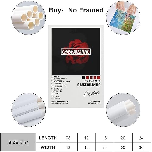 Miniatura 2 de BICHI Chase Atlantic - Póster con portada de álbum, pintura decorativa, lienzo, arte de pared, póster de sala de estar, dormitorio, pintura de 12 x