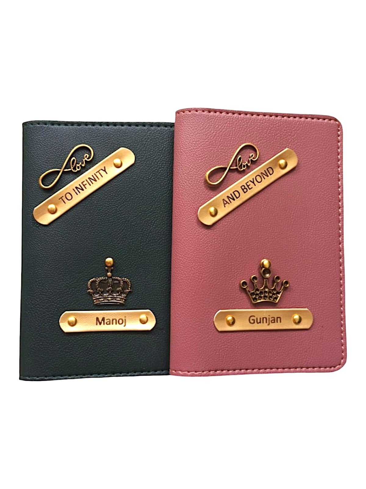 Unisex-Adult Personalised Passport Cover With Name And Charm Combo Pack| 2 In One Pack Passport Holder| Design With Caption Looks Attractive Black & Pink-image-24