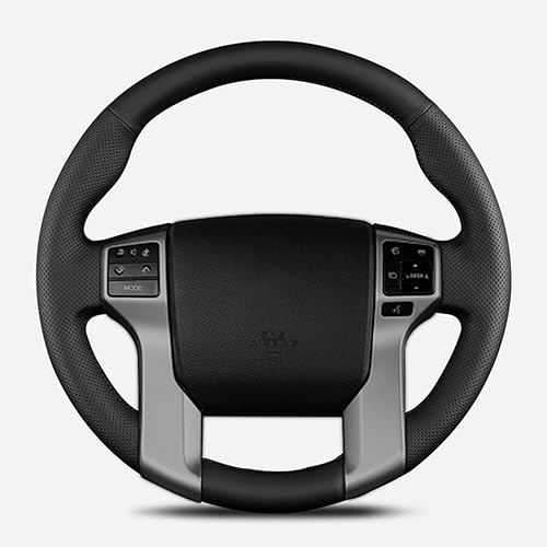 ZIRIA Funda de cuero negro para volante de automóvil, para Toyota Land Cruiser Prado 2010-2017 Tundra Tacoma 4Runner 2014-2019