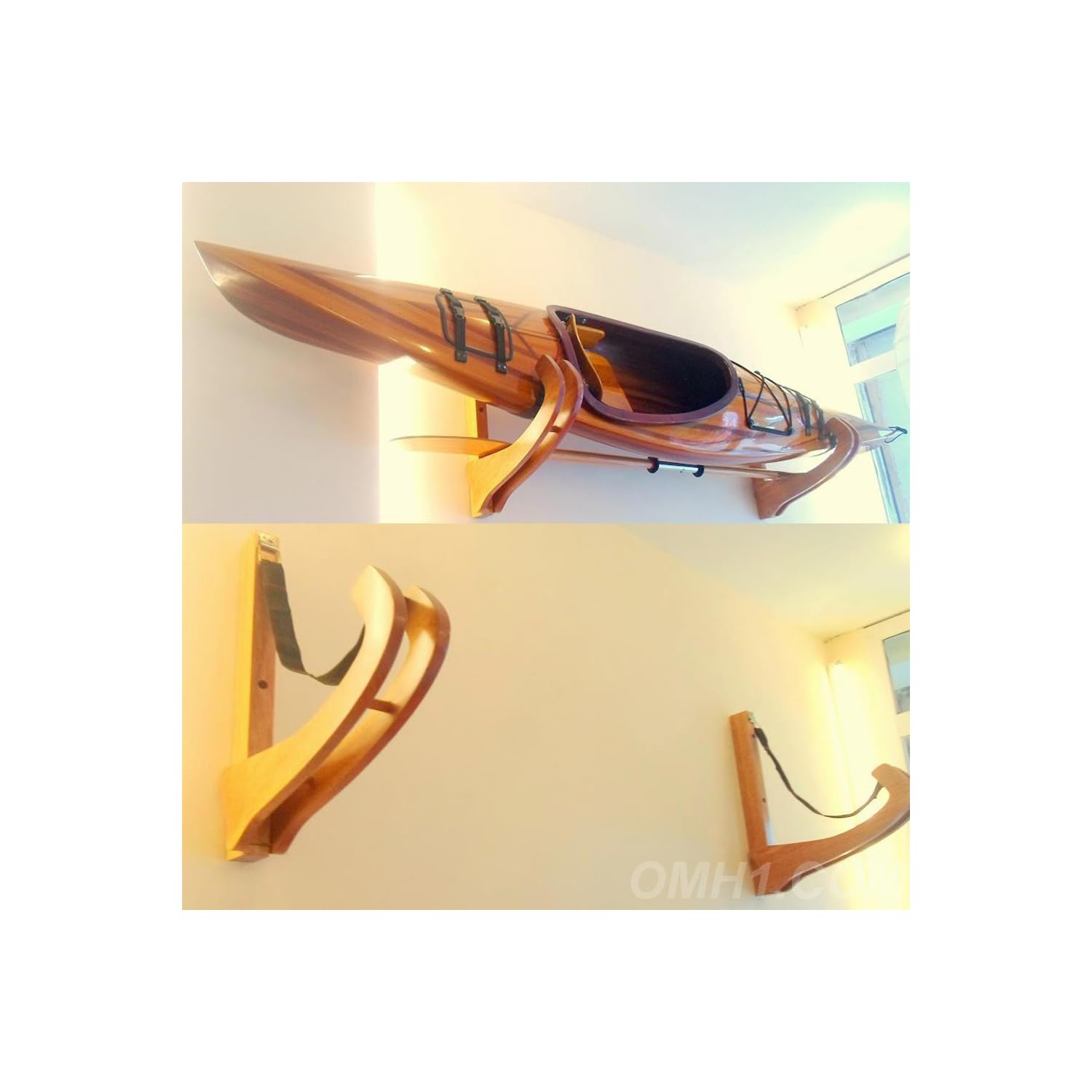 Old Modern Handicrafts Kayak Wall Mount 10ft (27.6L x 3.1W x 19.1H)