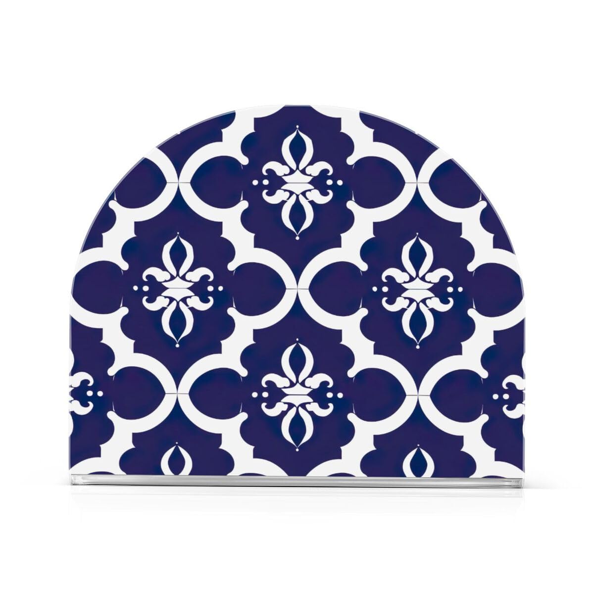 JUMBEAR Blue and White Porcelain Printing Napkin Holder for Tables,Paper Napkins Holder for Restaurant Decor Kitchen Bar Accessories