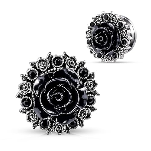 COOEAR Stainless Steel Ear Gauges Flesh Tunnels, Scew Back Gold Color Kompass Plugs, Upgrade Earrings Stretchers. - S8644G - 10 mm