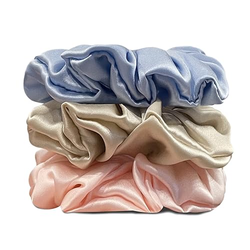 Miniatura 9 de Suncdelv Seda, coleteros 100% seda para el cabello, lazos para el cabello de 22 momme para antiarrugas y roturas, accesorios naturales para el