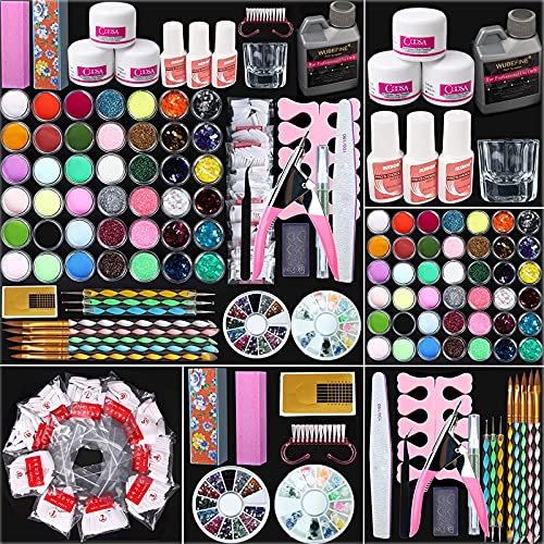 Acrylic Nail Kit, Nail Acrylic Powder and Liquid Set with All in One Nail Art Decoration Tools Professional Manicure Nail Art Tools Kit (95 Pcs Gift set)