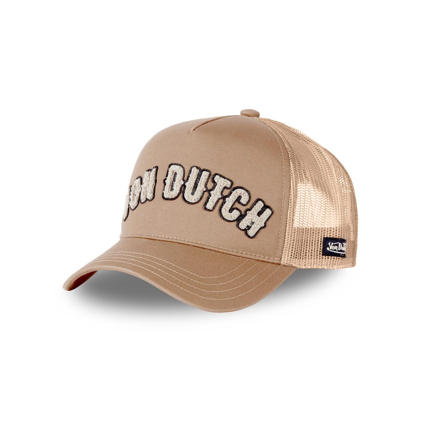 Von Dutch Cap for Women & Men Adjustable Trucker Cap No Deformation All Seasons and Loose Fit, beige, One Size