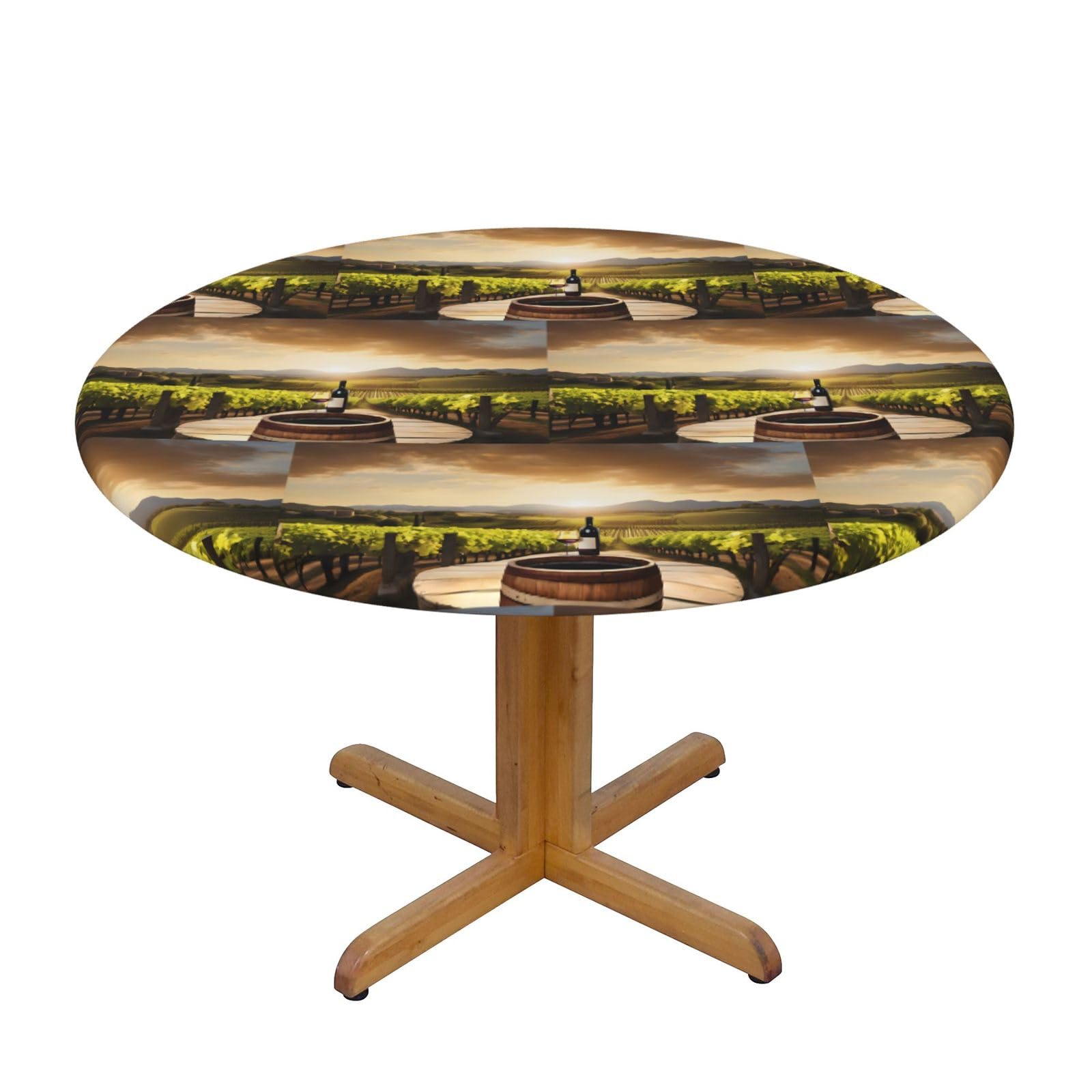 Nappe ronde élastique imperméable et antidérapante en polyester